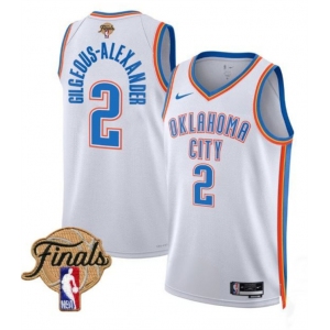 Men's Oklahoma City Thunder #2 Shai Gilgeous-Alexander White 2025 Finals Association Edition Stitched Basketball Jersey