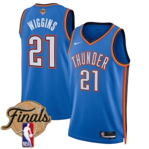 Men's Oklahoma City Thunder #21 Aaron Wiggins Blue 2025 Icon Edition Stitched Basketball Jersey