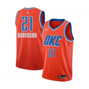 Men's Oklahoma City Thunder #21 Andre Roberson Authentic Orange Finished Basketball Jersey - Statement Edition