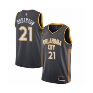 Men's Oklahoma City Thunder #21 Andre Roberson Swingman Charcoal Basketball Jersey - 2019-20 City Edition