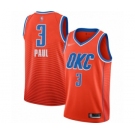 Men's Oklahoma City Thunder #3 Chris Paul Authentic Orange Finished Basketball Jersey - Statement Edition