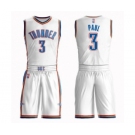 Men's Oklahoma City Thunder #3 Chris Paul Authentic White Basketball Suit Jersey - Association Edition