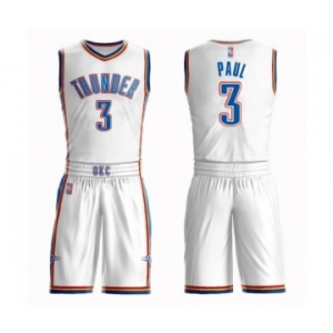 Men's Oklahoma City Thunder #3 Chris Paul Authentic White Basketball Suit Jersey - Association Edition