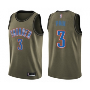 Men's Oklahoma City Thunder #3 Chris Paul Swingman Green Salute to Service Basketball Jersey