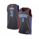 Men's Oklahoma City Thunder #3 Josh Giddey Gray Icon Edition Stitched Basketball Jersey