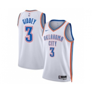 Men's Oklahoma City Thunder #3 Josh Giddey White Association Edition Stitched Basketball Jersey