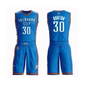 Men's Oklahoma City Thunder #30 Deonte Burton Authentic Royal Blue Basketball Suit Jersey - Icon Edition