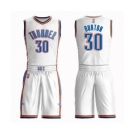 Men's Oklahoma City Thunder #30 Deonte Burton Authentic White Basketball Suit Jersey - Association Edition