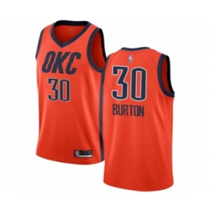 Men's Oklahoma City Thunder #30 Deonte Burton Orange Swingman Jersey - Earned Edition