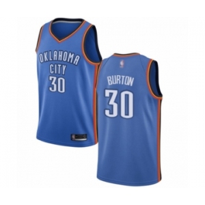 Men's Oklahoma City Thunder #30 Deonte Burton Swingman Royal Blue Basketball Jersey - Icon Edition