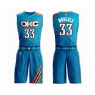 Men's Oklahoma City Thunder #33 Mike Muscala Swingman Turquoise Basketball Suit Jersey - City Edition