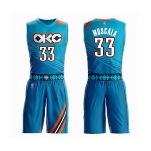 Men's Oklahoma City Thunder #33 Mike Muscala Swingman Turquoise Basketball Suit Jersey - City Edition