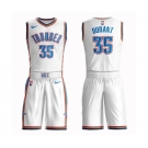 Men's Oklahoma City Thunder #35 Kevin Durant Authentic White Basketball Suit Jersey - Association Edition