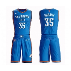 Men's Oklahoma City Thunder #35 Kevin Durant Swingman Royal Blue Basketball Suit Jersey - Icon Edition