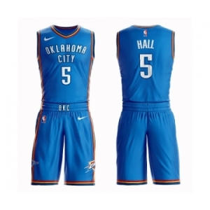 Men's Oklahoma City Thunder #5 Devon Hall Swingman Royal Blue Basketball Suit Jersey - Icon Edition