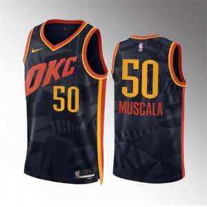 Men's Oklahoma City Thunder #50 Mike Muscala Black 2023-24 City Edition Stitched Basketball Jersey