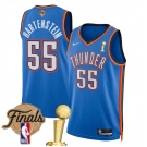 Men's Oklahoma City Thunder #55 Isaiah Hartenstein Blue 2025 Finals Patch And Finals Champions Patch Icon Edition Stitched Basketball Jersey