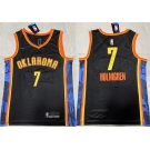 Men's Oklahoma City Thunder #7 Chet Holmgren Black 2024 City Edition Stitched Basketball Jersey
