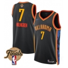 Men's Oklahoma City Thunder #7 Chet Holmgren Black 2025 Finals City Edition Stitched Basketball Jersey