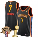 Men's Oklahoma City Thunder #7 Chet Holmgren Black 2025 Finals Patch And Finals Champions Patch City Edition Stitched Basketball Jersey