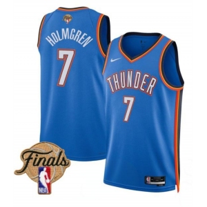 Men's Oklahoma City Thunder #7 Chet Holmgren Blue 2025 Finals Icon Edition Stitched Basketball Jersey