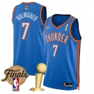 Men's Oklahoma City Thunder #7 Chet Holmgren Blue 2025 Finals Patch And Finals Champions Patch Icon Edition Stitched Basketball Jersey