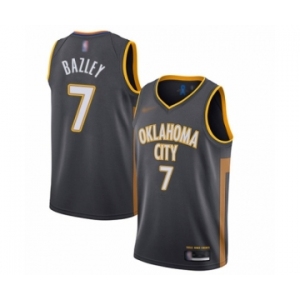 Men's Oklahoma City Thunder #7 Darius Bazley Authentic Charcoal Basketball Jersey - 2019-20 City Edition