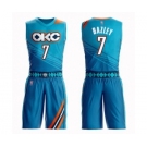 Men's Oklahoma City Thunder #7 Darius Bazley Swingman Turquoise Basketball Suit Jersey - City Edition