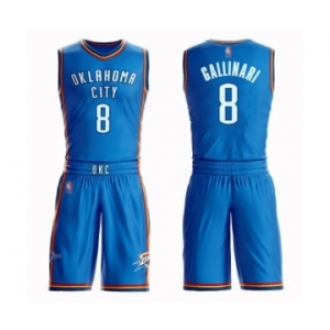 Men's Oklahoma City Thunder #8 Danilo Gallinari Authentic Royal Blue Basketball Suit Jersey - Icon Edition