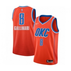 Men's Oklahoma City Thunder #8 Danilo Gallinari Swingman Orange Finished Basketball Jersey - Statement Edition