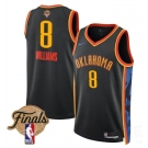 Men's Oklahoma City Thunder #8 Jalen Williams Black 2025 Finals City Edition Stitched Basketball Jersey