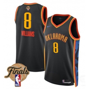 Men's Oklahoma City Thunder #8 Jalen Williams Black 2025 Finals City Edition Stitched Basketball Jersey