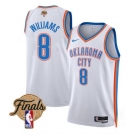 Men's Oklahoma City Thunder #8 Jalen Williams White 2025 Finals Association Edition Stitched Basketball Jersey