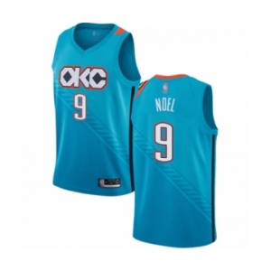 Men's Oklahoma City Thunder #9 Nerlens Noel Authentic Turquoise Basketball Jersey - City Edition