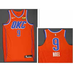 Men's Oklahoma City Thunder #9 Nerlens Noel Orange Statement Edition Stitched Basketball Jersey
