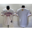 Men's Oklahoma City Thunder Blank White 2025 Finals Vapor Stitched Baseball Jersey