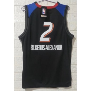Men's Oklahoma City Thunder#2 gilgeous-alexandr Authentic Black Basketball Jersey 2020-2021 City Edition