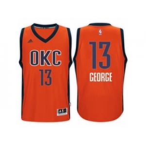 Men's Paul George Oklahoma City Thunder #13 Alternate Orange New Swingman Jersey