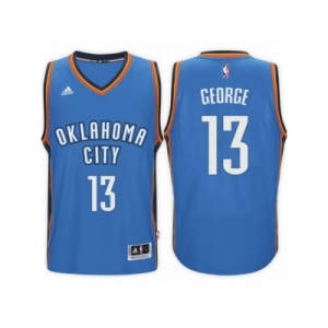 Men's Paul George Oklahoma City Thunder #13 Road Blue New Swingman Jersey