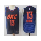 Nike Oklahoma City Thunder #13 Paul George Black Blue Stitched NBA Swingman Jersey