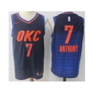 Nike Oklahoma City Thunder #7 Carmelo Anthony Black Blue Stitched NBA Swingman Jersey