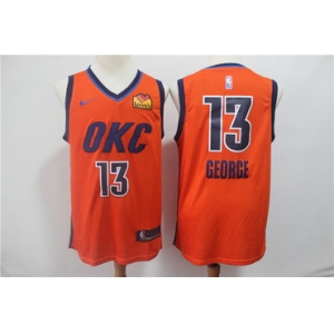 Nike Thunder  #13 Paul George Orange 2019 Earned Edition Nike Swingman Jersey