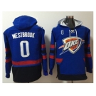 Oklahoma City Thunder #0 Russell Westbrook Blue Name & Number Pullover NBA Hoodie