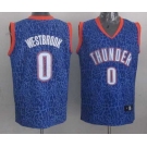 nba oklahoma city thunder #0 westbrook blue leopard print[2014 new]