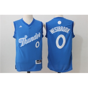 nba oklahoma city thunder #0 westbrook blue[2016 Christmas edition]