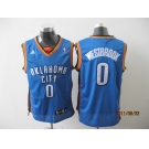 nba oklahoma city thunder #0 westbrook blue(fans edition)