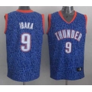 nba oklahoma city thunder #9 ibaka blue leopard print[2014 new]