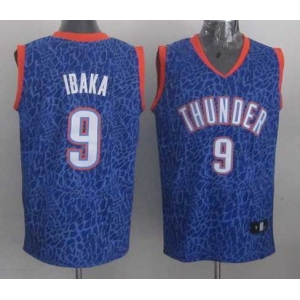 nba oklahoma city thunder #9 ibaka blue leopard print[2014 new]