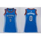 NBA Women Thunder #0 Russell Westbrook Blue Dress Stitched Jerseys