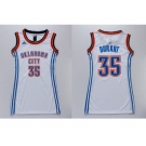 NBA Women Thunder #35 Kevin Durant White Dress Stitched Jerseys